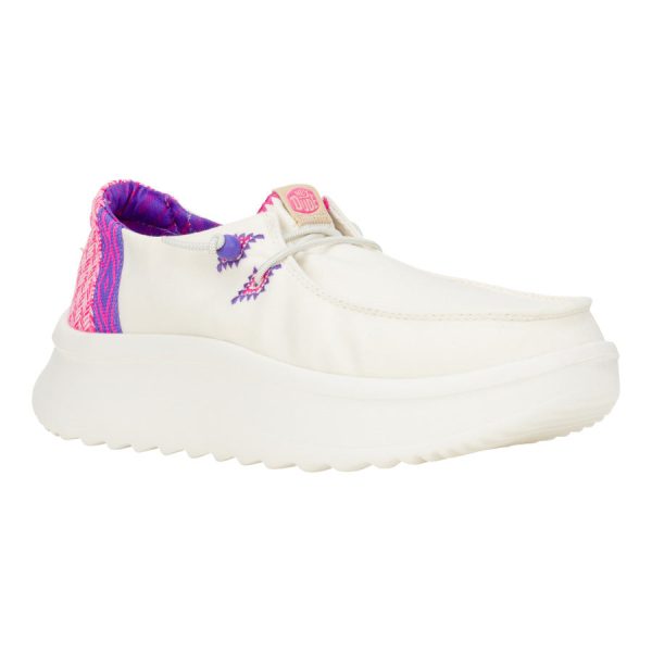 Wendy Peak Chambray Woven - White/Pink