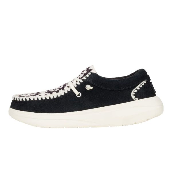Wendy Comf Suede Crochet - Black/Multi