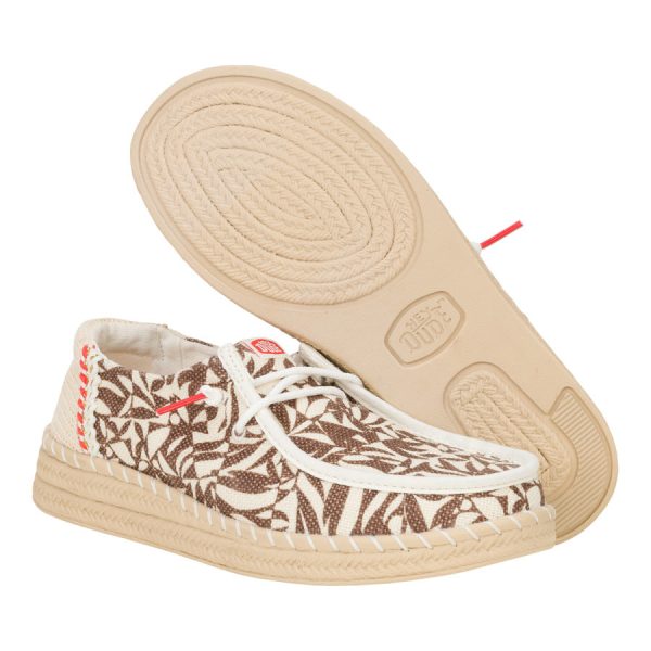 Wendy Espadrille Retro Palm - Downtown Brown/Egret