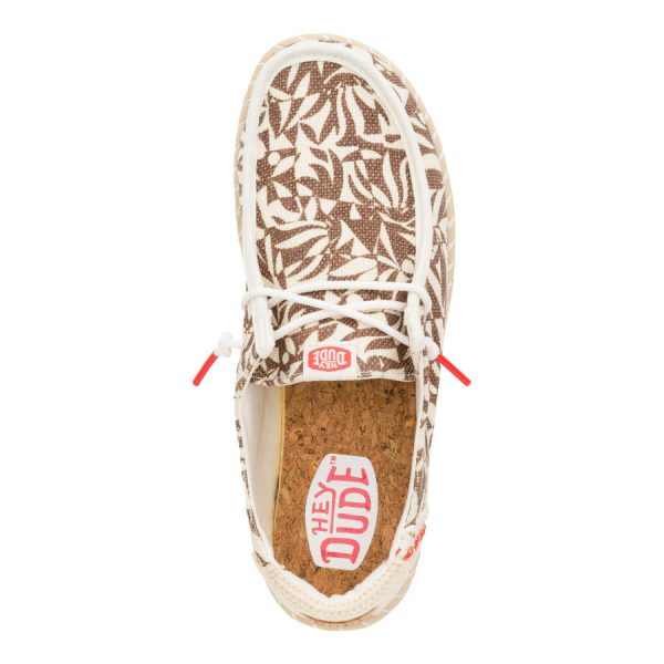 Wendy Espadrille Retro Palm - Downtown Brown/Egret
