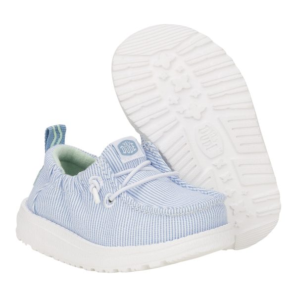 LilDude Slip On Prints - White/Faded Denim