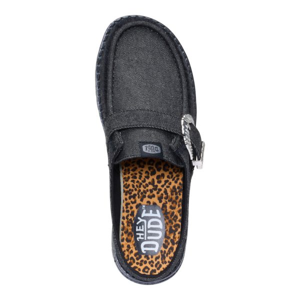 Wendy Slip Buckle Denim - Black/Black